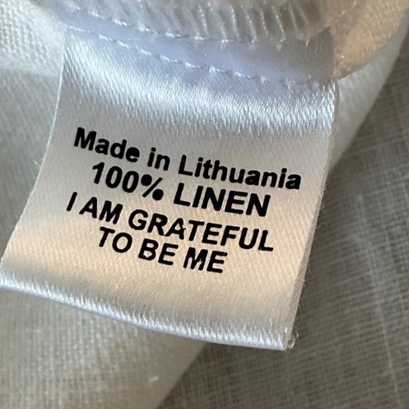 Flax Womens 100% Linen Short Sleeve Button Down Shirt White Size M Lithuania - Picture 7 of 8